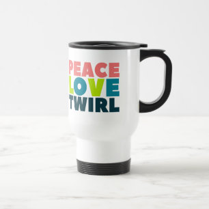 Peace Love Twirl Colorguard Winterguard Flag Travel Mug