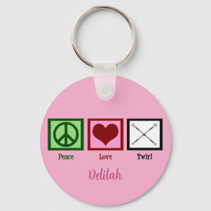 Peace Love Twirl Keychain