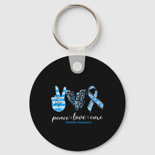 Peace Love Type Diabetes Awareness Survivors Month Keychain