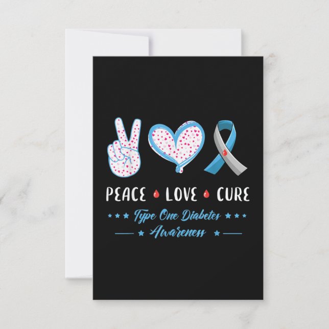 Peace Love Type one Diabetes Card (Front)