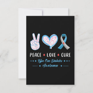 Peace Love Type one Diabetes Card