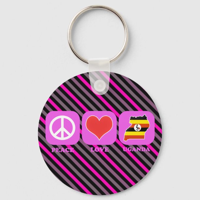Peace Love Uganda Keychain (Front)