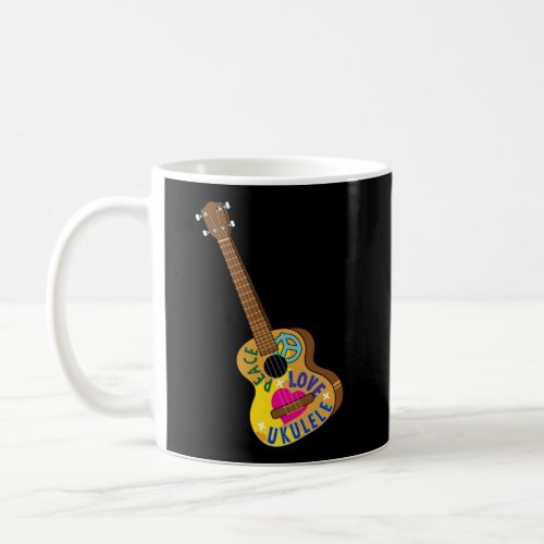 Peace Love Ukelele Funny Uke Player Gift For Men W Coffee Mug