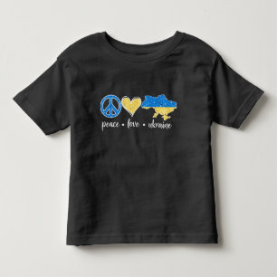 PEACE LOVE UKRAINE BLUE YELLOW TODDLER T-SHIRT