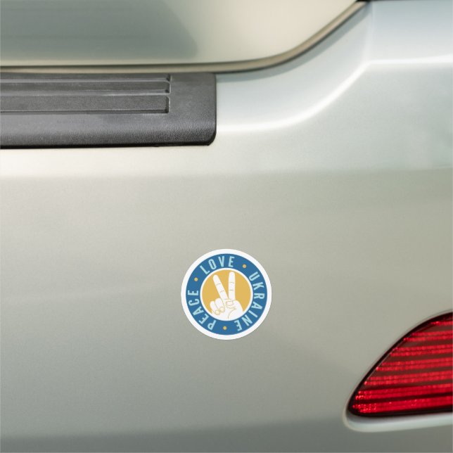 Peace Love Ukraine Car Magnet (In Situ)