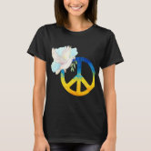 Peace In Ukraine Flag Dove T-Shirt - Stand With Ukraine Support Shirt, Unisex Softstyle Tee