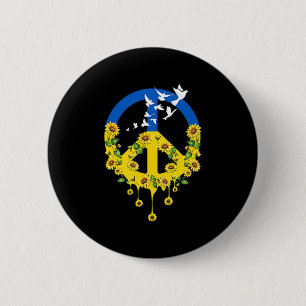Peace Love Ukraine Dove Ukraine Sunflower Ukrainia Button
