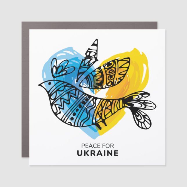 Peace Love Ukraine Nightingale Tote Bag Car Magnet (Front)
