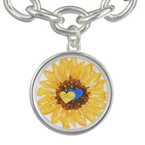 Peace Love Ukraine Support Sunflower Bracelet