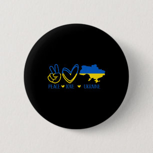 Peace Love Ukraine Support Ukrainian Flag Peace Lo Button
