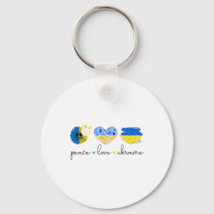 Peace Love Ukraine Ukrainian Flag Colors Ukraine S Keychain