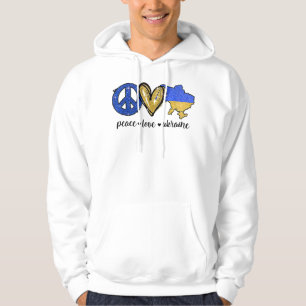 Peace, Love, Ukraine Ukrainian Flag I Stand With U Hoodie