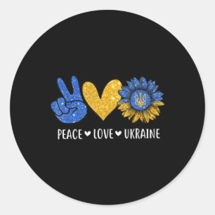 Peace Love Ukraine Ukrainian Flag Peace in Ukraine Classic Round Sticker