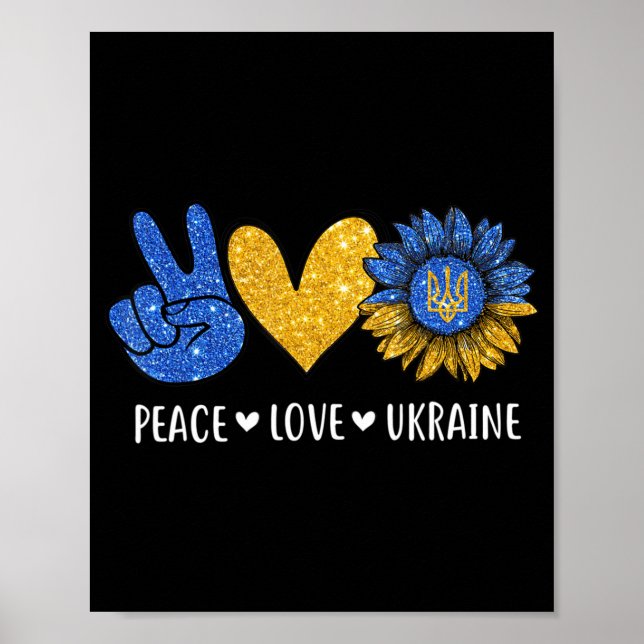 Peace Love Ukraine Ukrainian Flag Peace in Ukraine Poster (Front)