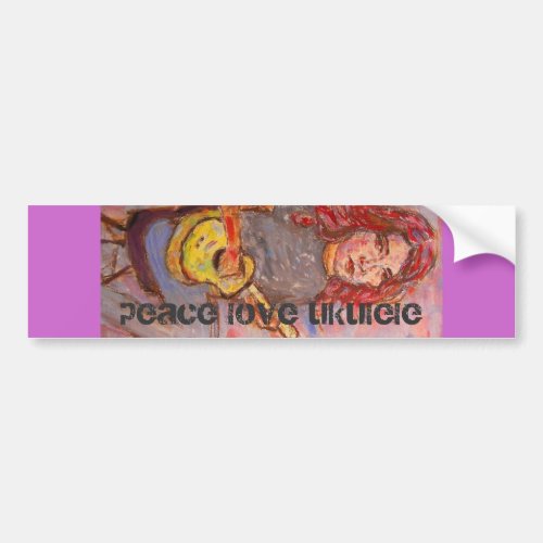 peace love ukulele bumper sticker