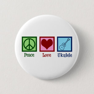 Peace Love Ukulele Button