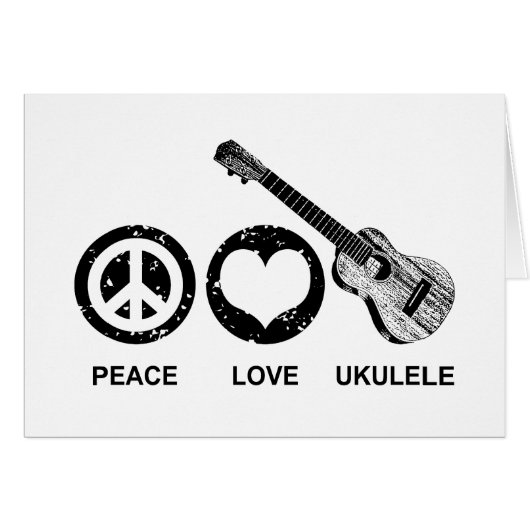 Peace Love Ukulele Cards (Front Horizontal)