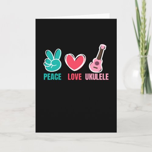 Peace Love Ukulele Guitar Music Card