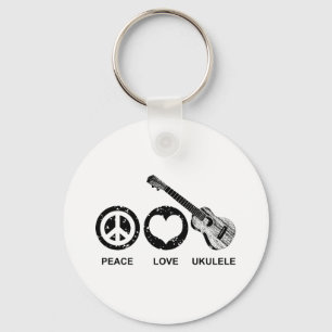 Peace Love Ukulele Keychain