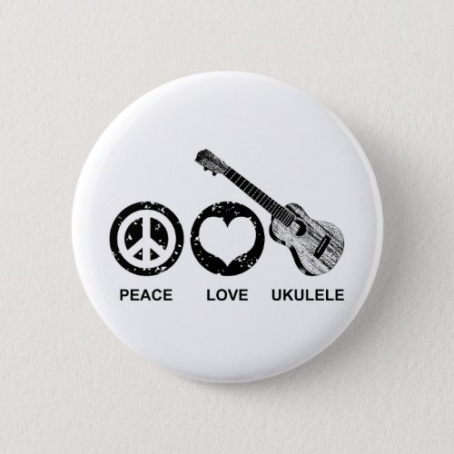 Peace Love Ukulele Pinback Button