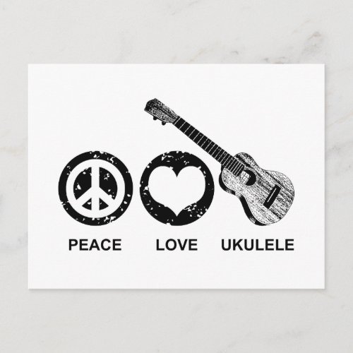 Peace Love Ukulele Postcard