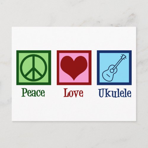 Peace Love Ukulele Postcard