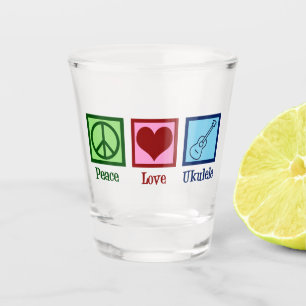 Peace Love Ukulele Shot Glass