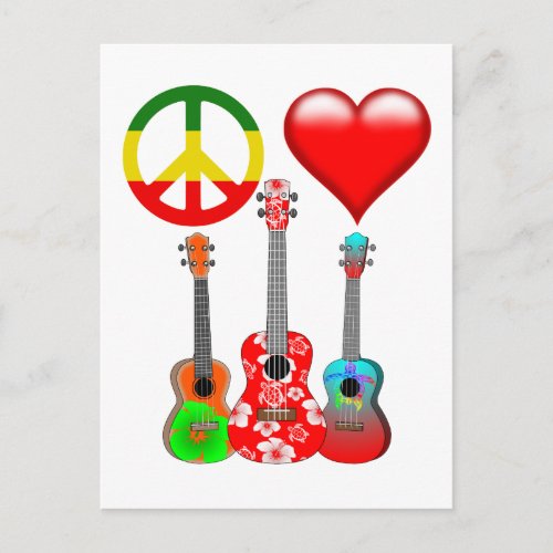 Peace Love Ukuleles Postcard