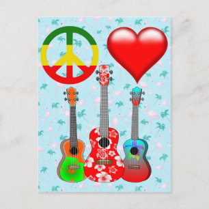 Peace Love Ukuleles Postcard