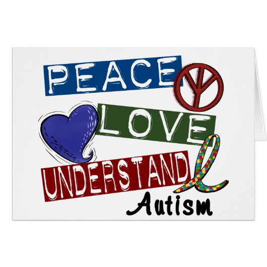 PEACE LOVE UNDERSTAND AUTISM CARDS (Front Horizontal)