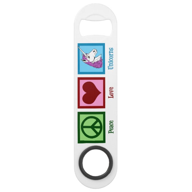 Peace Love Unicorns Speed Bottle Opener (Front)