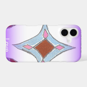 Peace Love Unity Mandala Purple & White Graphic iPhone 17 Case