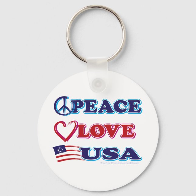 Peace-Love-USA Keychain (Front)