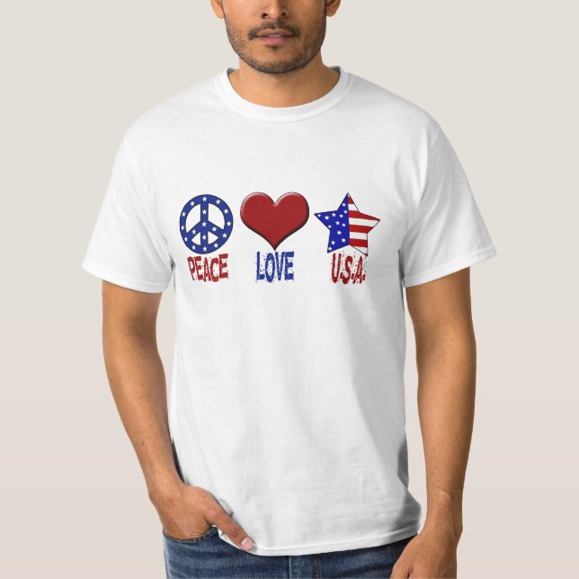 Peace, Love, USA Tshirt (Front)