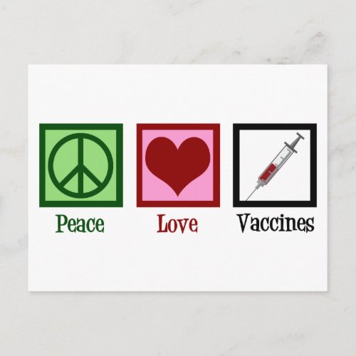Peace Love Vaccines Postcard