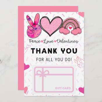 Peace Love Valentine's Gift Card Holder by lilanab2 at Zazzle