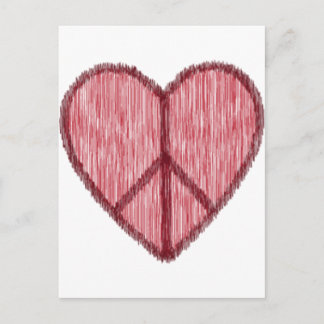 Peace, Love, Valentines Holiday Postcard