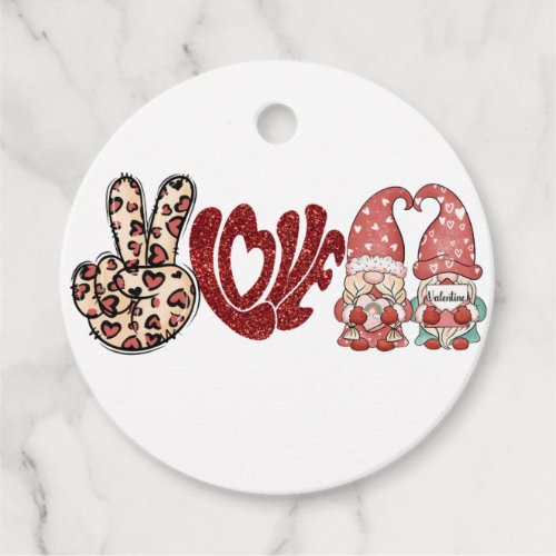Peace Love Valentines  Valentines Day Favor Tags