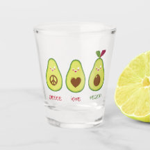 Peace, love, vegan avocado design