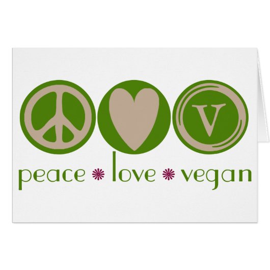 Peace Love Vegan Cards (Front Horizontal)