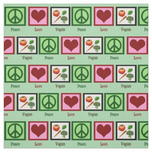 Peace Love Vegan Fabric