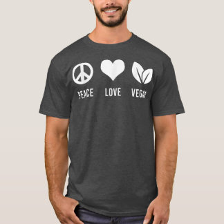 Peace Love Vegan Veganism Funny Vegetarian Vegan L T-Shirt