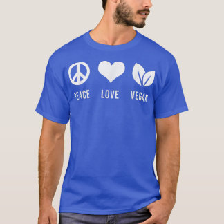 Peace Love Vegan Veganism Funny Vegetarian Vegan L T-Shirt