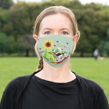 Peace Love Vegetables Adult Cloth Face Mask by orsobear at Zazzle