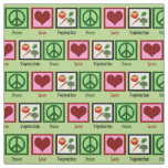 Peace Love Vegetarian Fabric
