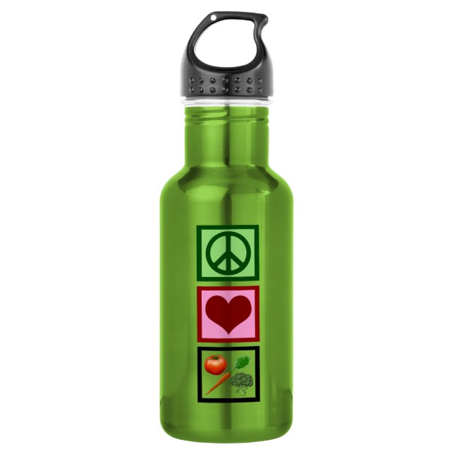 Peace Love Vegetarian Water Bottle (Front)