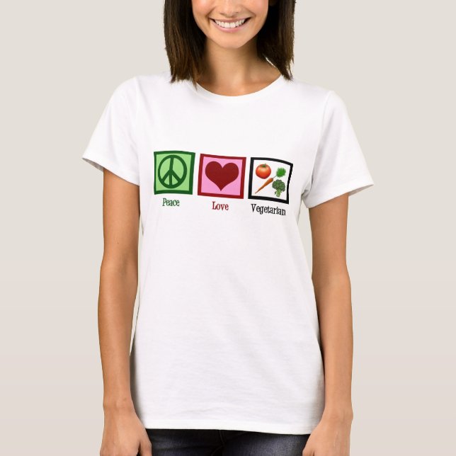 Peace Love Vegetarian Women's T-Shirt (Front)