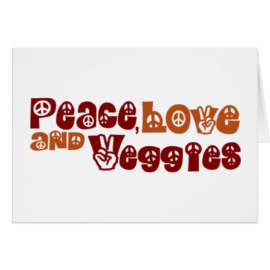 Peace Love Veggies Cards (Front Horizontal)