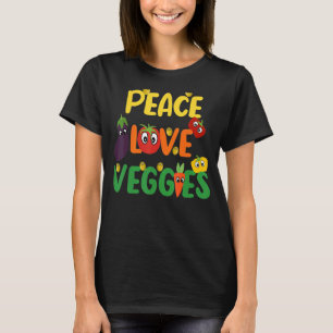 Peace Love Veggies  Vegan Veganism Vegetarian T-Shirt