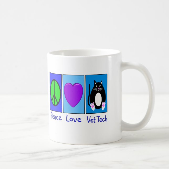 Peace Love Vet Tech Coffee Mug (Right)